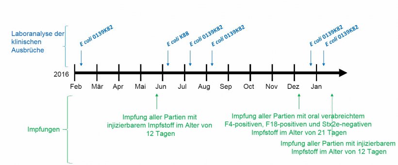 Abbildung 1: Laboranalyse klinischer Ausbr&uuml;che und Impfkalender
