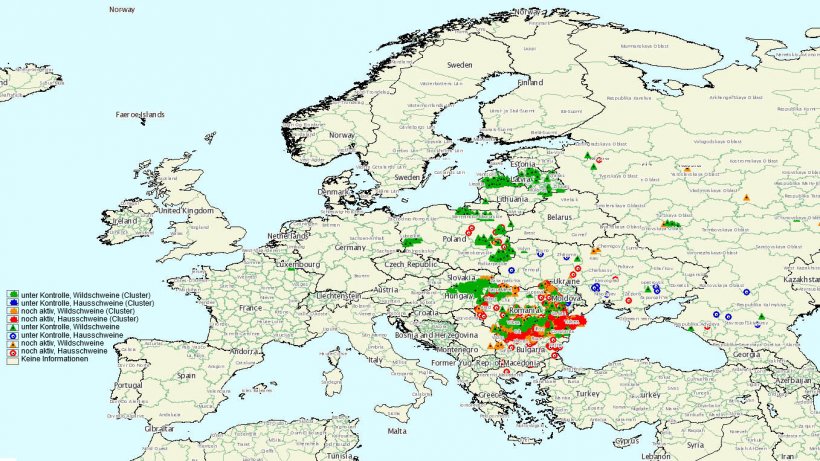 ASP- Ausbr&uuml;che in der EU im 1. Quartal 2020
