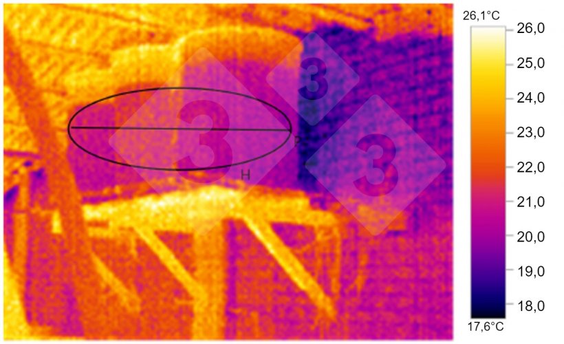 Abb. 3: Termografie: Wassertanks f&uuml;r die medikament&ouml;se Behandlung von Mastschweinen. Quelle: Marco i Collell S.L. mit der W&auml;rmebildkamera testo 880-2.
