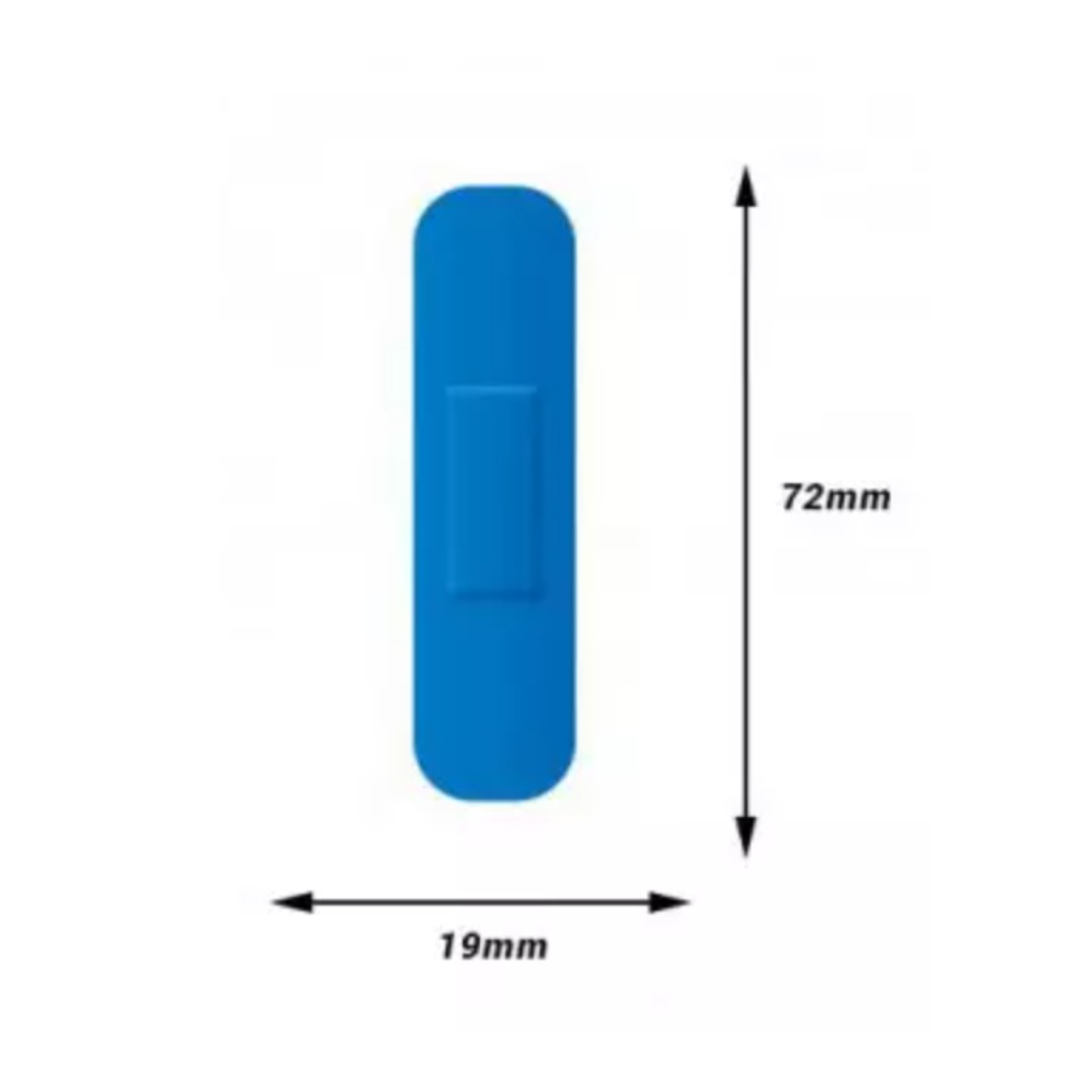 Tiritas detectables azules caja de 100 uds 72 x 19 mm